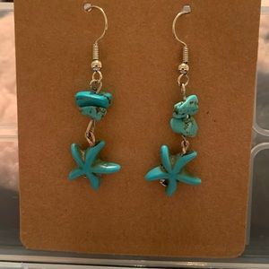 blue starfish earrings